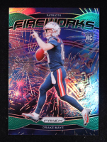 Drake Maye 2024 Panini Prizm Fireworks Green #22 RC at PristineAuction.com