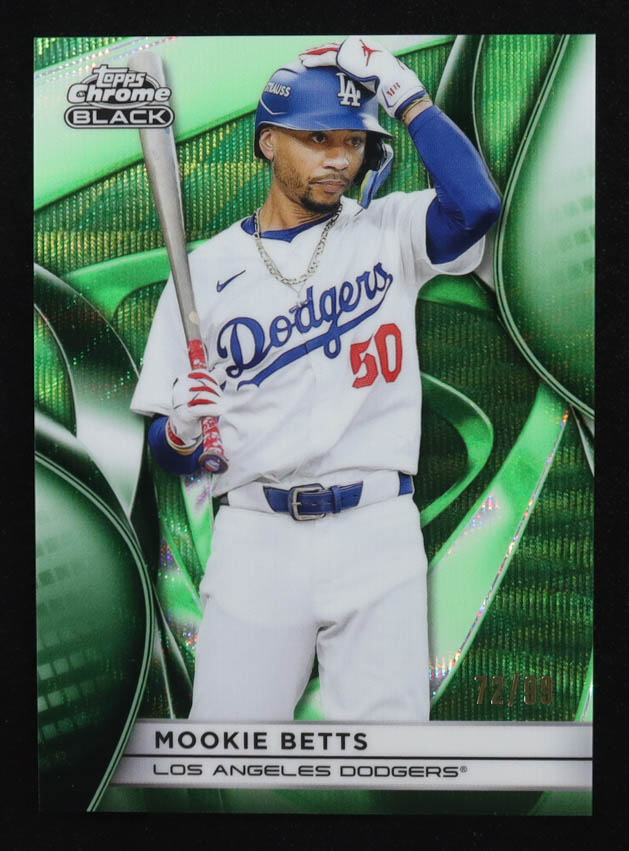 Mookie Betts 2025 Topps Chrome Black Green Wave Refractors #128 #72/99 at PristineAuction.com Mookie Betts 2025 Topps Chrome Black Green Wave Refractors #128 #72/99 at PristineAuction.com