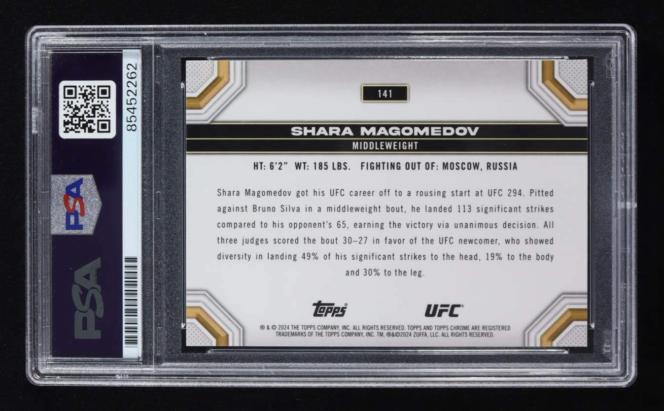Shara Magomedov Signed 2024 Topps Chrome UFC X-Fractors #141 RC (PSA Authentic) at PristineAuction.com Shara Magomedov Signed 2024 Topps Chrome UFC X-Fractors #141 RC (PSA Authentic) at PristineAuction.com