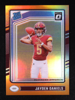Jayden Daniels 2024 Panini Donruss Optic Prizm RR Orange #248 RC #235/249 at PristineAuction.com