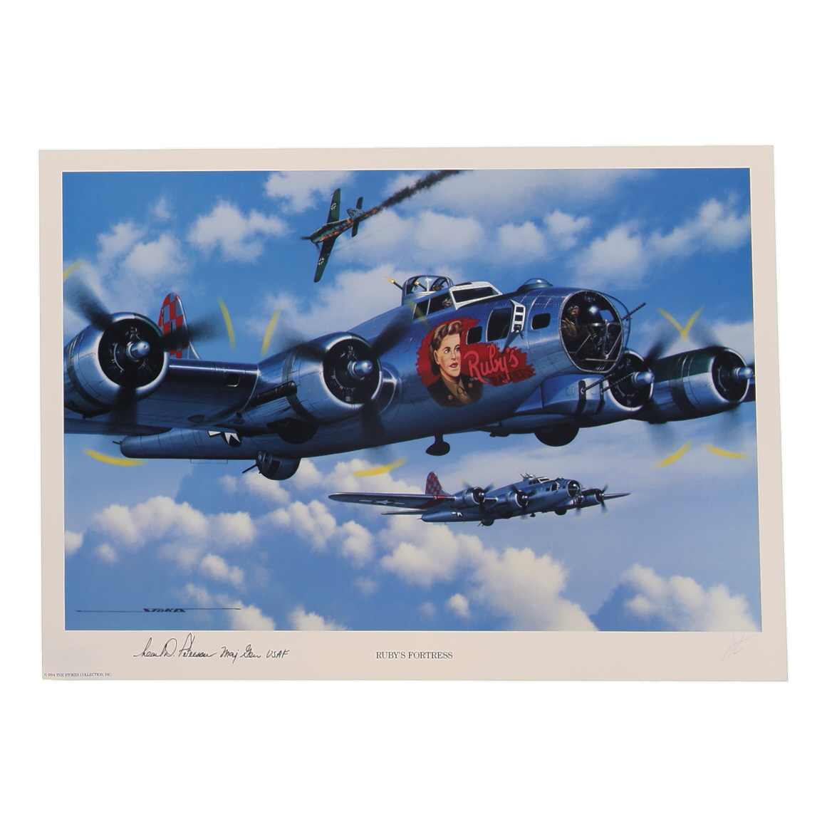 Carl Peterson Signed Stan Stokes "Ruby's Fortress" Lithograph Inscribed "Maj Gen USAF" (AIV) at PristineAuction.com Carl Peterson Signed Stan Stokes "Ruby's Fortress" Lithograph Inscribed "Maj Gen USAF" (AIV) at PristineAuction.com