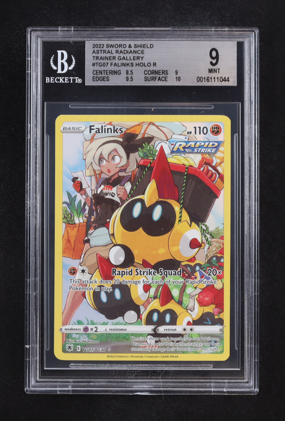 Falinks HOLO R 2022 Pokemon Sword and Shield Astral Radiance Trainer Gallery #TG07 (BGS 9) at PristineAuction.com Falinks HOLO R 2022 Pokemon Sword and Shield Astral Radiance Trainer Gallery #TG07 (BGS 9) at PristineAuction.com