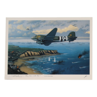 S.H. Matt Matheson Signed Stan Stokes "D-Day Invaders" Lithograph Inscribed "Maj Gen USA Ret" (AIV) at PristineAuction.com
