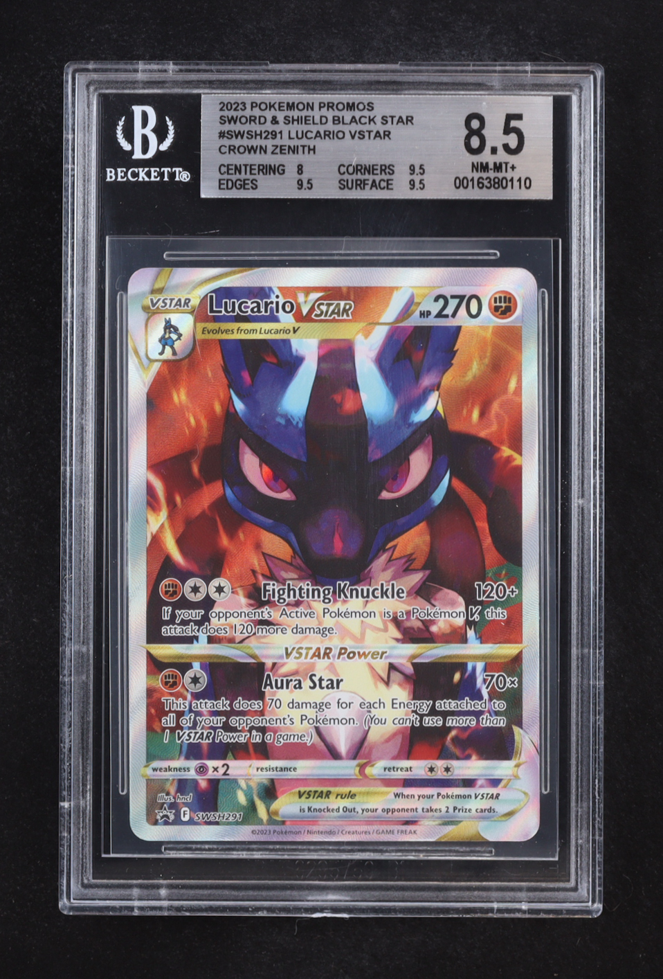 Lucario VSTAR 2023 Pokemon Sword and Shield Black Star Promos #SWSH291 (BGS 8.5) at PristineAuction.com Lucario VSTAR 2023 Pokemon Sword and Shield Black Star Promos #SWSH291 (BGS 8.5) at PristineAuction.com