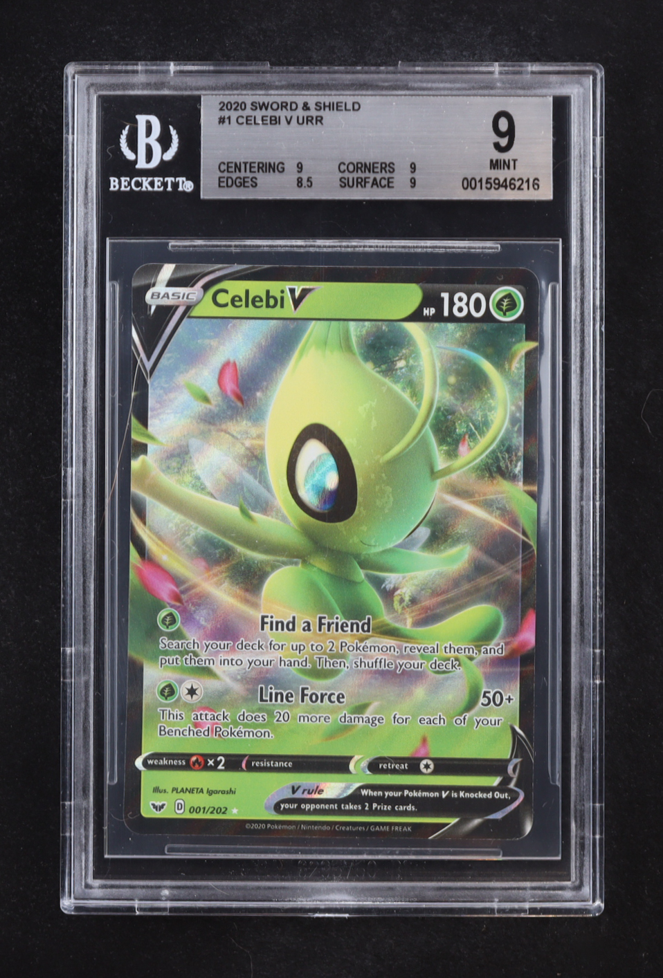 Celebi V URR 2020 Pokemon Sword and Shield #1 (BGS 9) at PristineAuction.com Celebi V URR 2020 Pokemon Sword and Shield #1 (BGS 9) at PristineAuction.com