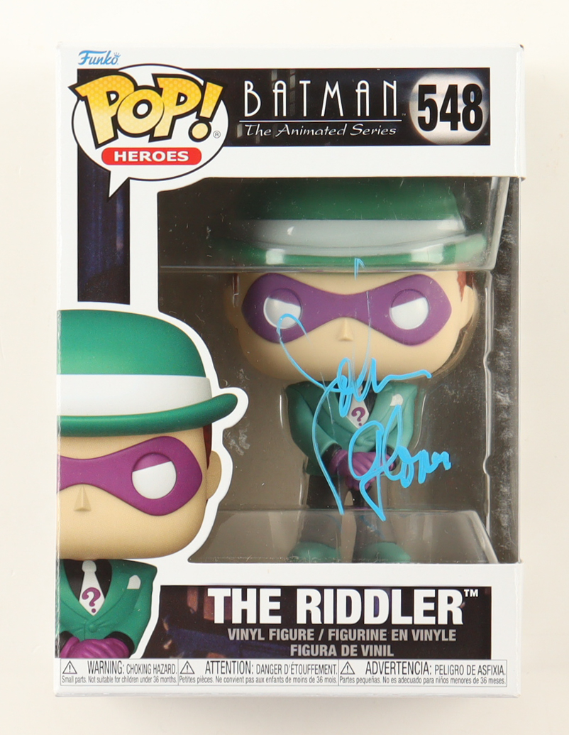 John Glover Signed "The Batman: The Animated Series" #548 The Riddler Funko Pop! Vinyl Figure (ACOA) at PristineAuction.com John Glover Signed "The Batman: The Animated Series" #548 The Riddler Funko Pop! Vinyl Figure (ACOA) at PristineAuction.com