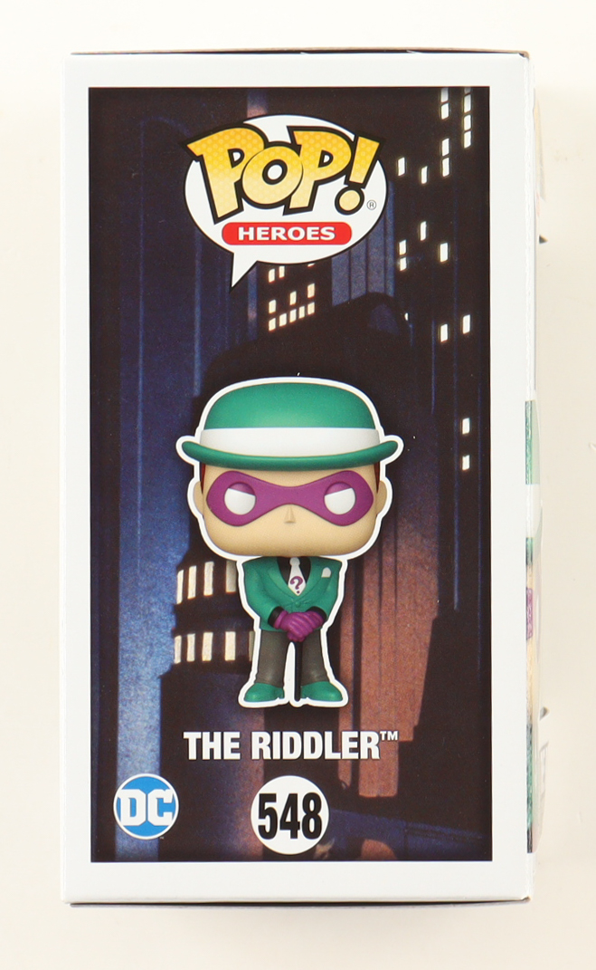 John Glover Signed "The Batman: The Animated Series" #548 The Riddler Funko Pop! Vinyl Figure (ACOA) at PristineAuction.com John Glover Signed "The Batman: The Animated Series" #548 The Riddler Funko Pop! Vinyl Figure (ACOA) at PristineAuction.com