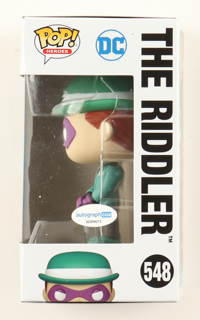 John Glover Signed "The Batman: The Animated Series" #548 The Riddler Funko Pop! Vinyl Figure (ACOA) at PristineAuction.com John Glover Signed "The Batman: The Animated Series" #548 The Riddler Funko Pop! Vinyl Figure (ACOA) at PristineAuction.com