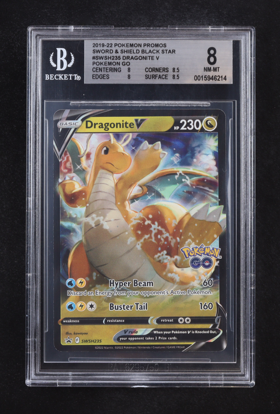 Dragonite V P 2019-22 Pokemon Sword and Shield Black Star Promos #SWSH235 (BGS 8) at PristineAuction.com Dragonite V P 2019-22 Pokemon Sword and Shield Black Star Promos #SWSH235 (BGS 8) at PristineAuction.com
