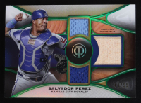 Salvador Perez 2025 Topps Tribute Triple Relics Green #TTRSP #48/99 at PristineAuction.com