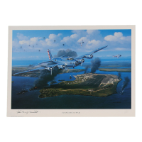 John "Davy" Crockett Signed Stan Stokes "Flying Into A War" Lithograph (AIV) at PristineAuction.com