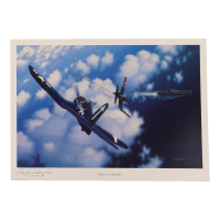 Archie Donahue Signed Stan Stokes "Angels Of Okinawa" Lithograph Inscribed "Col. USMC R" (AIV) at PristineAuction.com