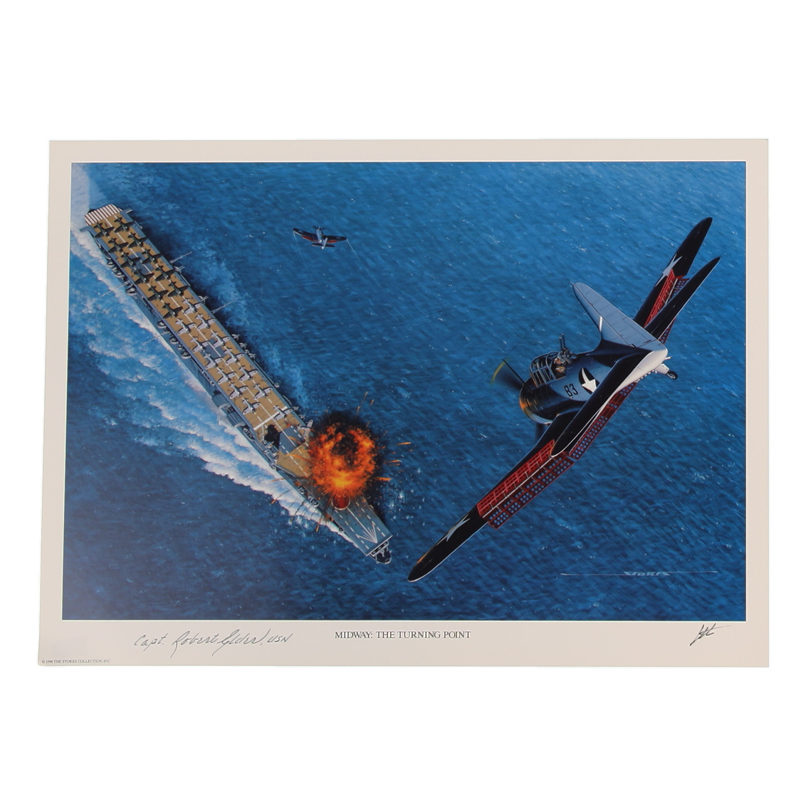 Capt. Robert M. Elder Signed Stan Stokes "Midway: The Turning Point" Lithograph Inscribed "USN" (AIV) at PristineAuction.com Capt. Robert M. Elder Signed Stan Stokes "Midway: The Turning Point" Lithograph Inscribed "USN" (AIV) at PristineAuction.com