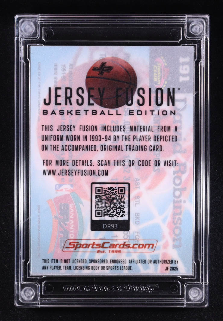 David Robinson 2025 Jersey Fusion Topps Stadium Club Game Used Swatch #DR93 at PristineAuction.com David Robinson 2025 Jersey Fusion Topps Stadium Club Game Used Swatch #DR93 at PristineAuction.com