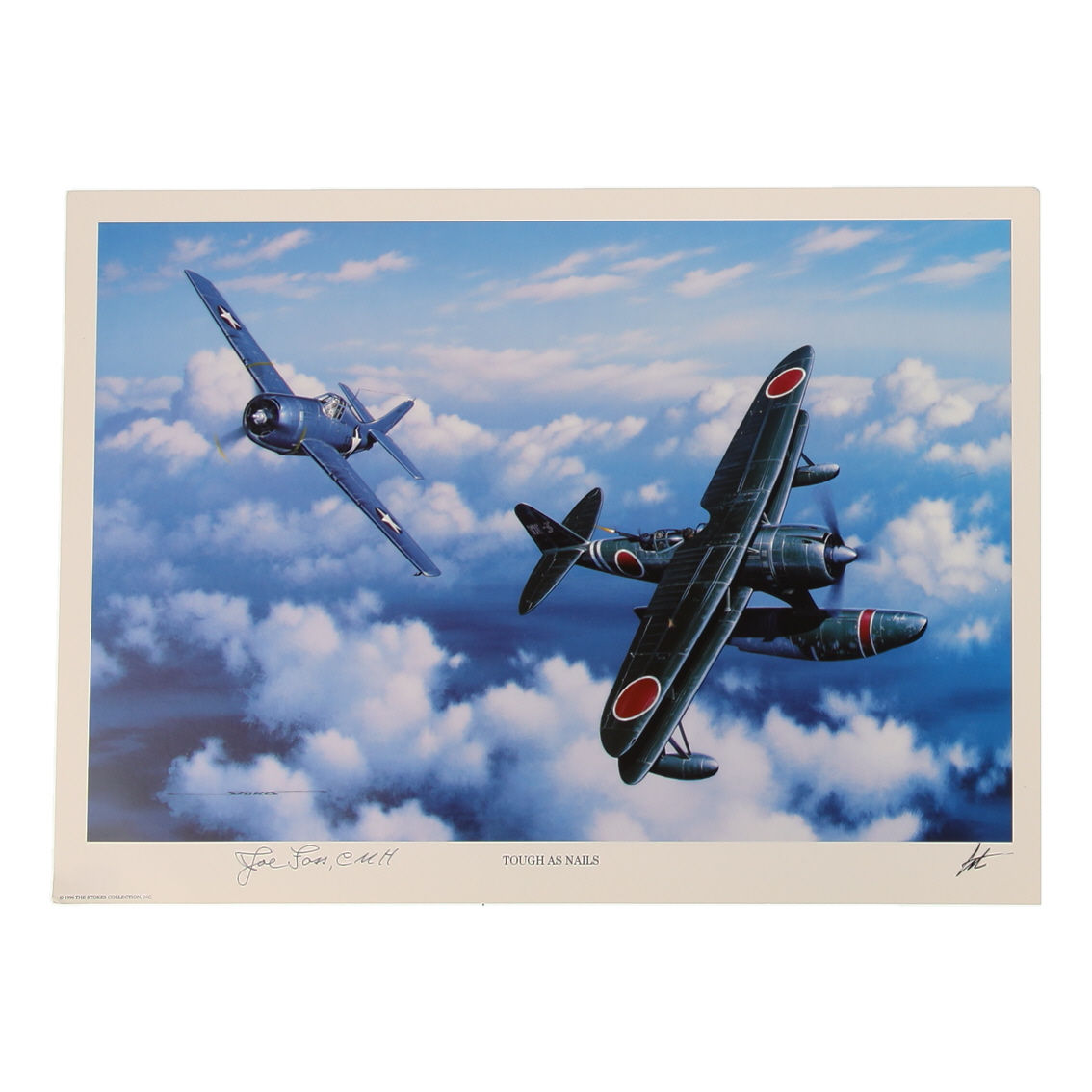 Joe Foss Signed Stan Stokes "Tough As Nails" Lithograph Inscribed "CMH" (AIV) at PristineAuction.com Joe Foss Signed Stan Stokes "Tough As Nails" Lithograph Inscribed "CMH" (AIV) at PristineAuction.com