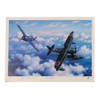 Joe Foss Signed Stan Stokes "Tough As Nails" Lithograph Inscribed "CMH" (AIV) at PristineAuction.com