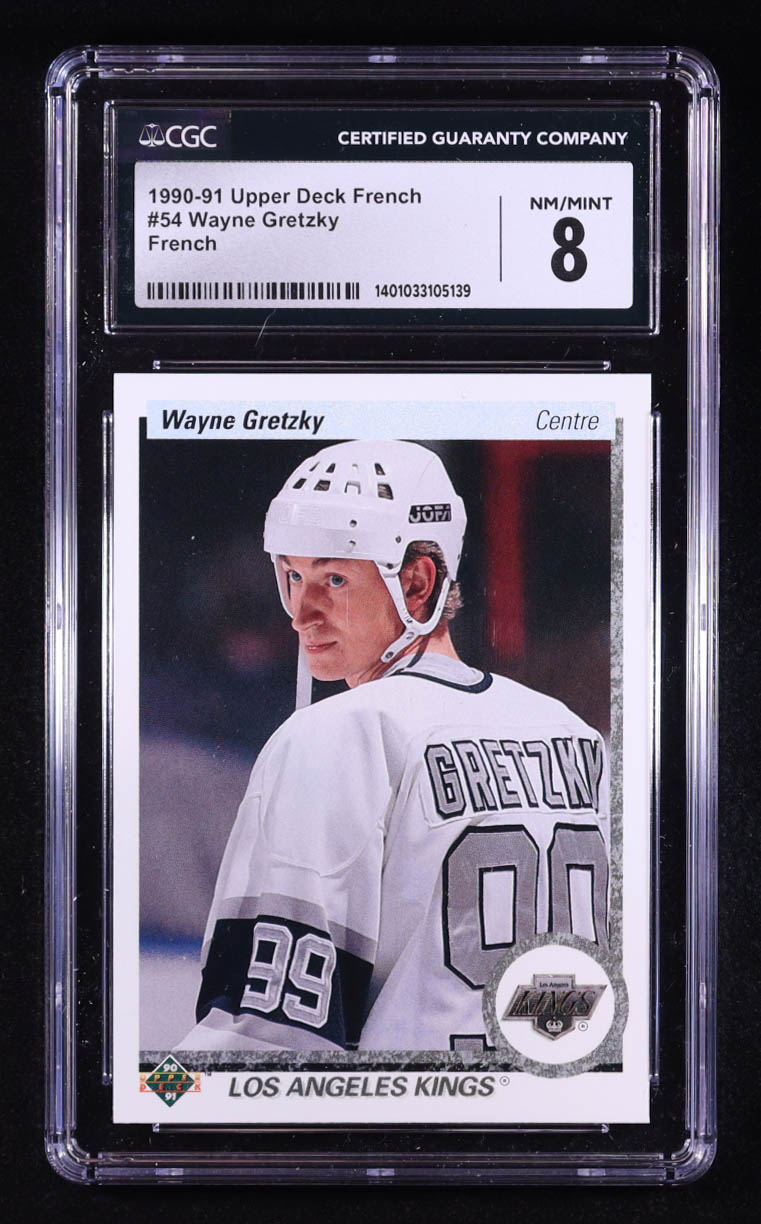Wayne Gretzky 1990-91 Upper Deck French #54 (SGC 8) at PristineAuction.com Wayne Gretzky 1990-91 Upper Deck French #54 (SGC 8) at PristineAuction.com