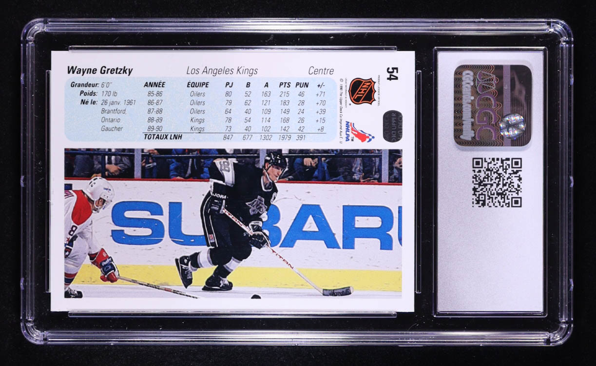 Wayne Gretzky 1990-91 Upper Deck French #54 (SGC 8) at PristineAuction.com Wayne Gretzky 1990-91 Upper Deck French #54 (SGC 8) at PristineAuction.com
