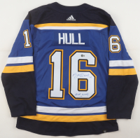 Brett Hull Signed Blues Adidas Authentic Captain's Jersey Inscribed "HOF 2009" (Beckett) at PristineAuction.com