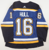 Brett Hull Signed Blues Adidas Authentic Captain's Jersey Inscribed "HOF 2009" (Beckett) at PristineAuction.com