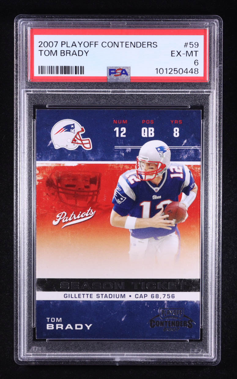 Tom Brady 2007 Playoff Contenders Season Ticket #59 (PSA 6) at PristineAuction.com Tom Brady 2007 Playoff Contenders Season Ticket #59 (PSA 6) at PristineAuction.com