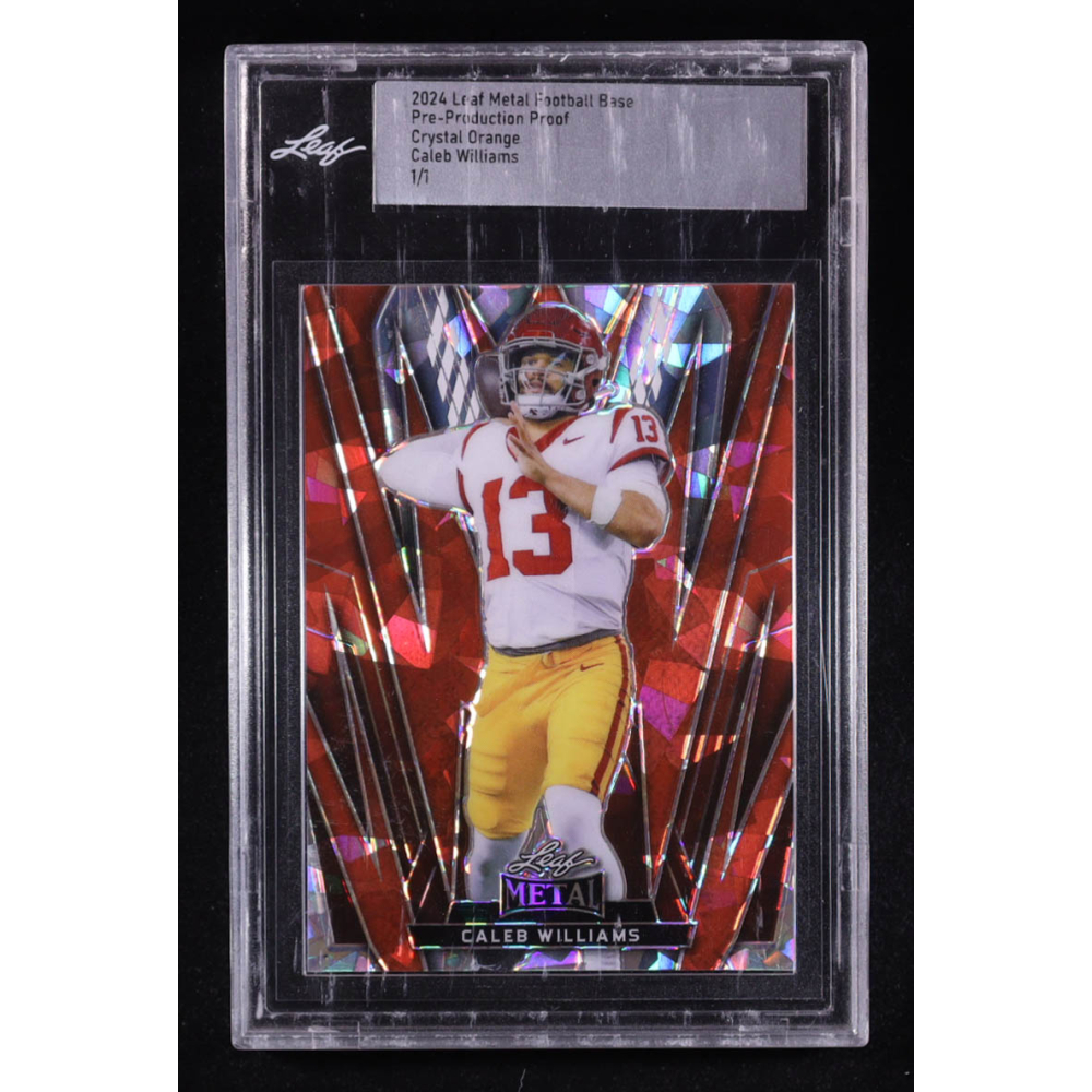 Caleb Williams 2024 Leaf Metal Crystal Orange Pre-Production Proof #NNO #1/1 RC (Leaf) at PristineAuction.com