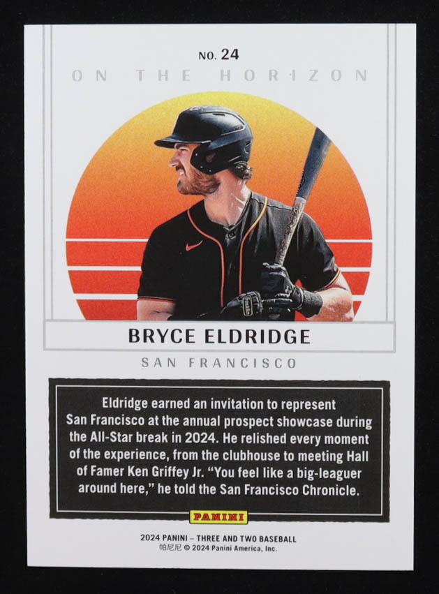 Bryce Eldridge 2024 Panini Three and Two On The Horizon #24 #66/99 RC at PristineAuction.com Bryce Eldridge 2024 Panini Three and Two On The Horizon #24 #66/99 RC at PristineAuction.com