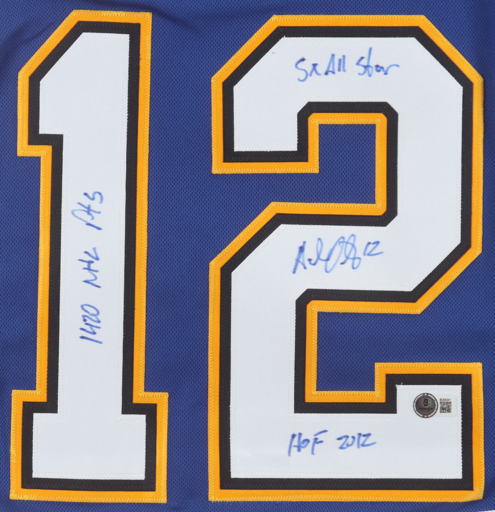 Adam Oates Signed Blues Adidas Authentic Jersey Inscribed "1420 NHL Pts", "5x All Star", & "HOF 2012" (Beckett) at PristineAuction.com Adam Oates Signed Blues Adidas Authentic Jersey Inscribed "1420 NHL Pts", "5x All Star", & "HOF 2012" (Beckett) at PristineAuction.com