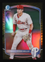 Aidan Miller 2025 Bowman Chrome Prospects Gold Reptilian Refractors #BCP54 #32/50 RC at PristineAuction.com