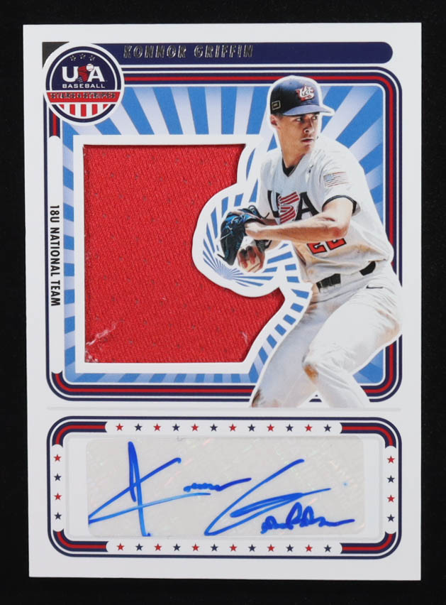 Konnor Griffin 2024 USA Baseball Stars and Stripes 18U National Team Signatures Materials #20 #013/199 RC at PristineAuction.com Konnor Griffin 2024 USA Baseball Stars and Stripes 18U National Team Signatures Materials #20 #013/199 RC at PristineAuction.com