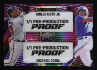 Ronald Acuna Jr. / Luisangel Acuna Leaf Metal Pink Galaxy Refractor Pre-Production Proof #NNO #1/1 at PristineAuction.com
