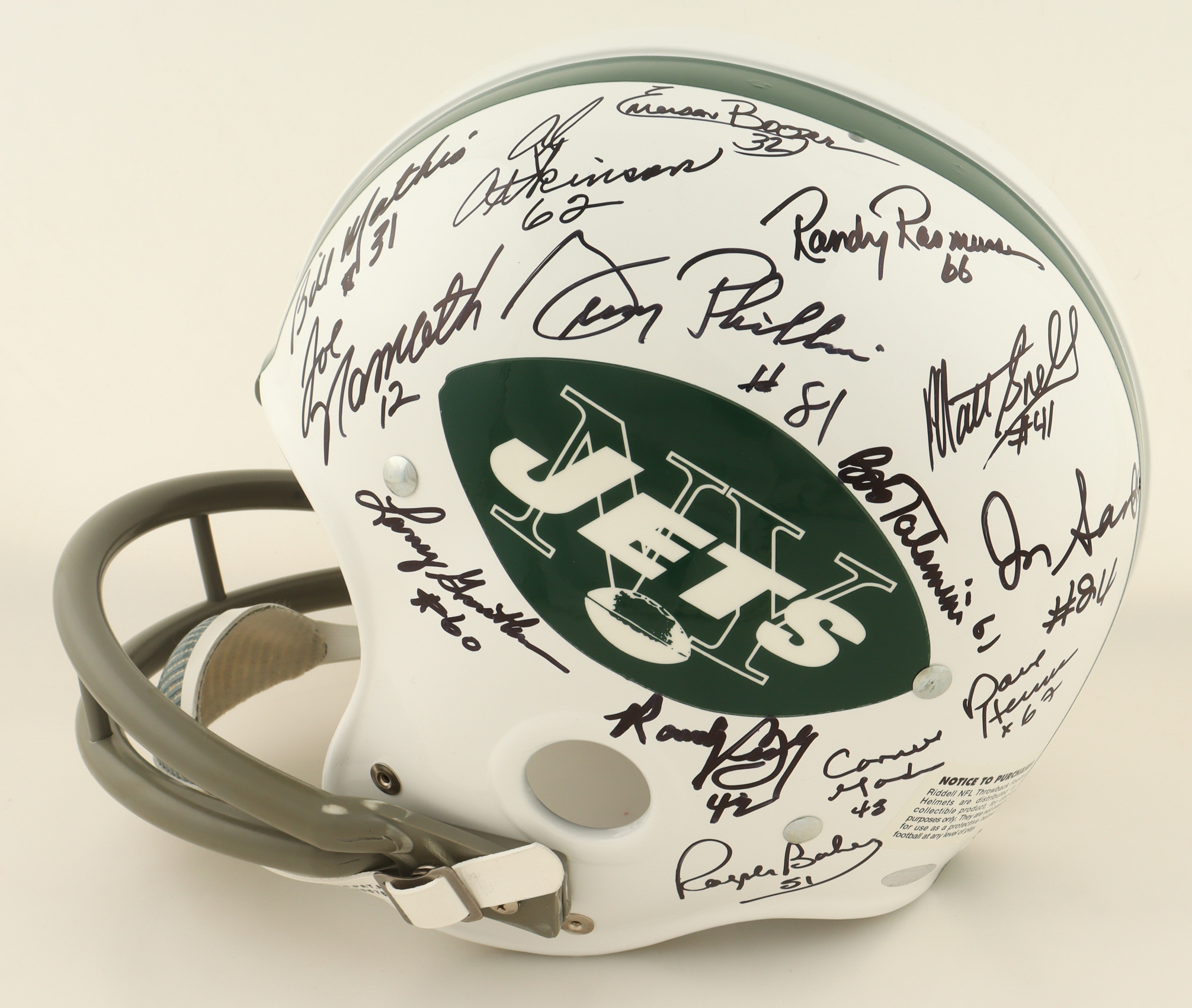 1969 Jets Full Size Helmet Signed By (27) With Joe Namath, Bake Turner, Bill Baird (Steiner) at PristineAuction.com 1969 Jets Full Size Helmet Signed By (27) With Joe Namath, Bake Turner, Bill Baird (Steiner) at PristineAuction.com