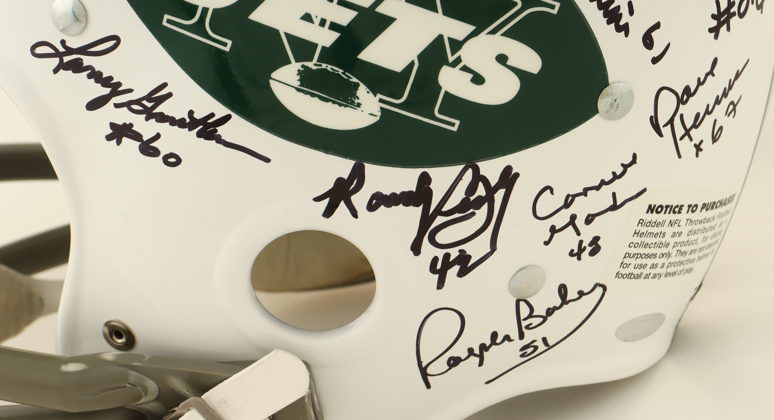 1969 Jets Full Size Helmet Signed By (27) With Joe Namath, Bake Turner, Bill Baird (Steiner) at PristineAuction.com 1969 Jets Full Size Helmet Signed By (27) With Joe Namath, Bake Turner, Bill Baird (Steiner) at PristineAuction.com