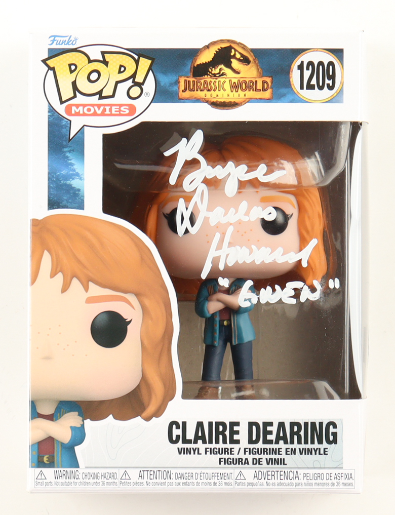 Bryce Dallas Howard Signed "Jurassic World: Dominion" #1209 Claire Dearing Funko Pop! Vinyl Figure Inscribed "Claire" (Beckett) at PristineAuction.com Bryce Dallas Howard Signed "Jurassic World: Dominion" #1209 Claire Dearing Funko Pop! Vinyl Figure Inscribed "Claire" (Beckett) at PristineAuction.com