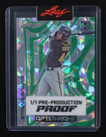 Ethan Salas Leaf OpticChrome Green Crystal Refractor Pre-Production Proof #NNO #1/1 RC at PristineAuction.com