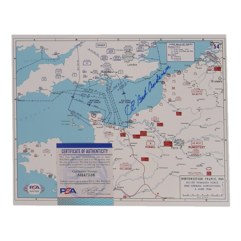 CE "Bud" Anderson Signed 8x10 Photo (PSA) at PristineAuction.com CE "Bud" Anderson Signed 8x10 Photo (PSA) at PristineAuction.com