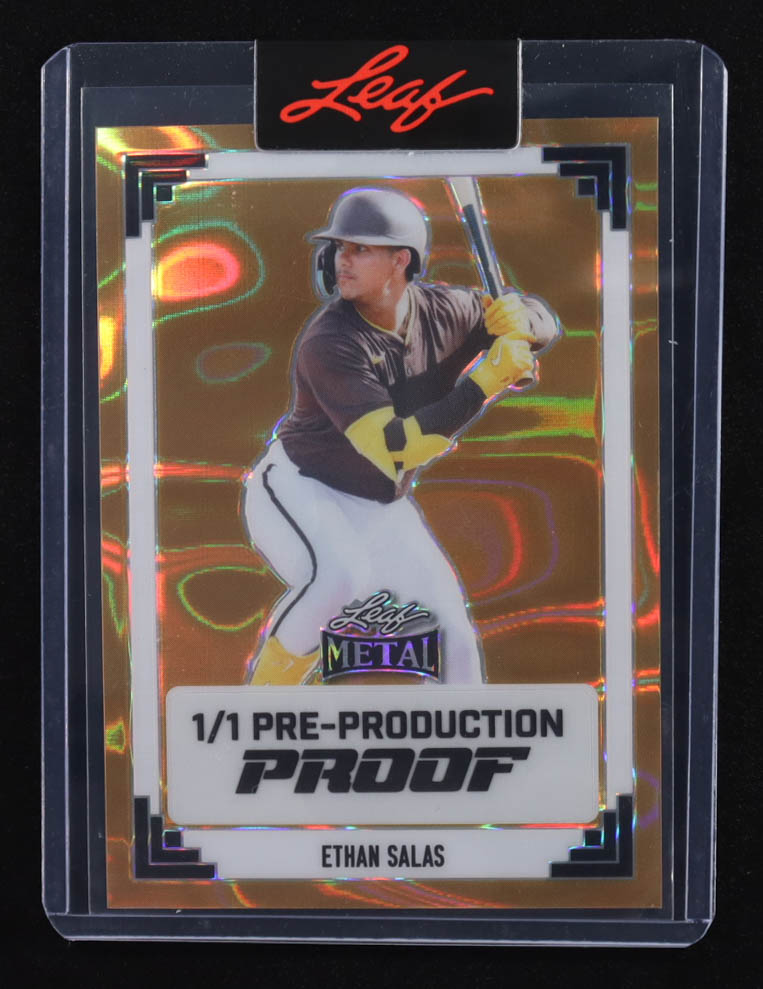 Ethan Salas Leaf Metal Gold Lava Refractor Pre-Production Proof #NNO #1/1 RC at PristineAuction.com Ethan Salas Leaf Metal Gold Lava Refractor Pre-Production Proof #NNO #1/1 RC at PristineAuction.com