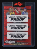 Ethan Salas / Ethan Petry / Ethan Holliday Leaf Multi Graphics Red Pre-Production Proof #NNO #1/1 at PristineAuction.com