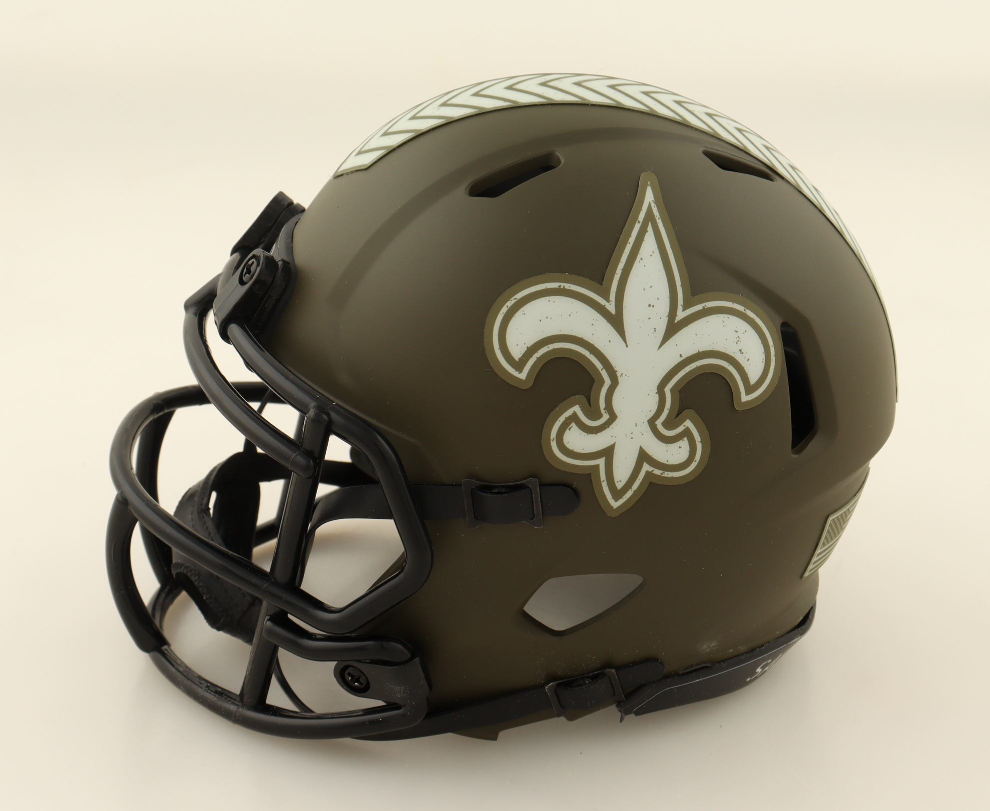 Drew Brees Signed Salute To Service Alternate Speed Mini Helmet Inscribed "SB XLIV MVP" (Beckett) at PristineAuction.com Drew Brees Signed Salute To Service Alternate Speed Mini Helmet Inscribed "SB XLIV MVP" (Beckett) at PristineAuction.com