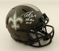 Drew Brees Signed Salute To Service Alternate Speed Mini Helmet Inscribed "SB XLIV MVP" (Beckett) at PristineAuction.com