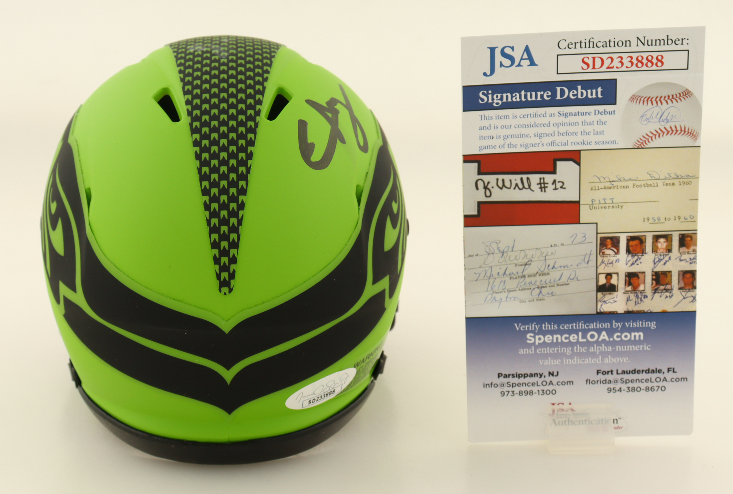Elijah Arroyo Signed Seahawks Rave Alternate Speed Mini Helmet (JSA) at PristineAuction.com Elijah Arroyo Signed Seahawks Rave Alternate Speed Mini Helmet (JSA) at PristineAuction.com