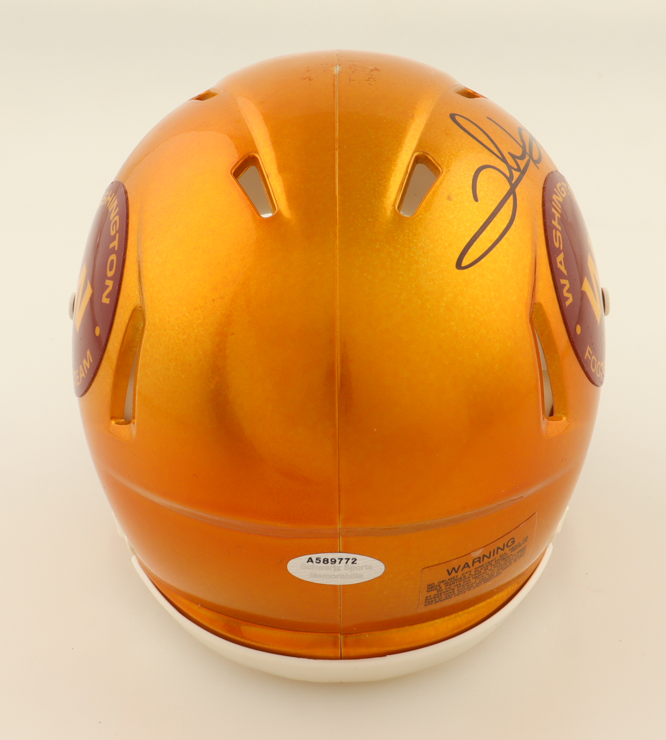 Clinton Portis Signed Football Team Flash Alternate Speed Mini Helmet (Schwartz) at PristineAuction.com Clinton Portis Signed Football Team Flash Alternate Speed Mini Helmet (Schwartz) at PristineAuction.com