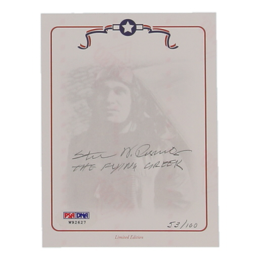 Steve Pisanos Signed LE "The Flying Greek" Bookplate Inscribed "The Flying Greek" (PSA) at PristineAuction.com Steve Pisanos Signed LE "The Flying Greek" Bookplate Inscribed "The Flying Greek" (PSA) at PristineAuction.com