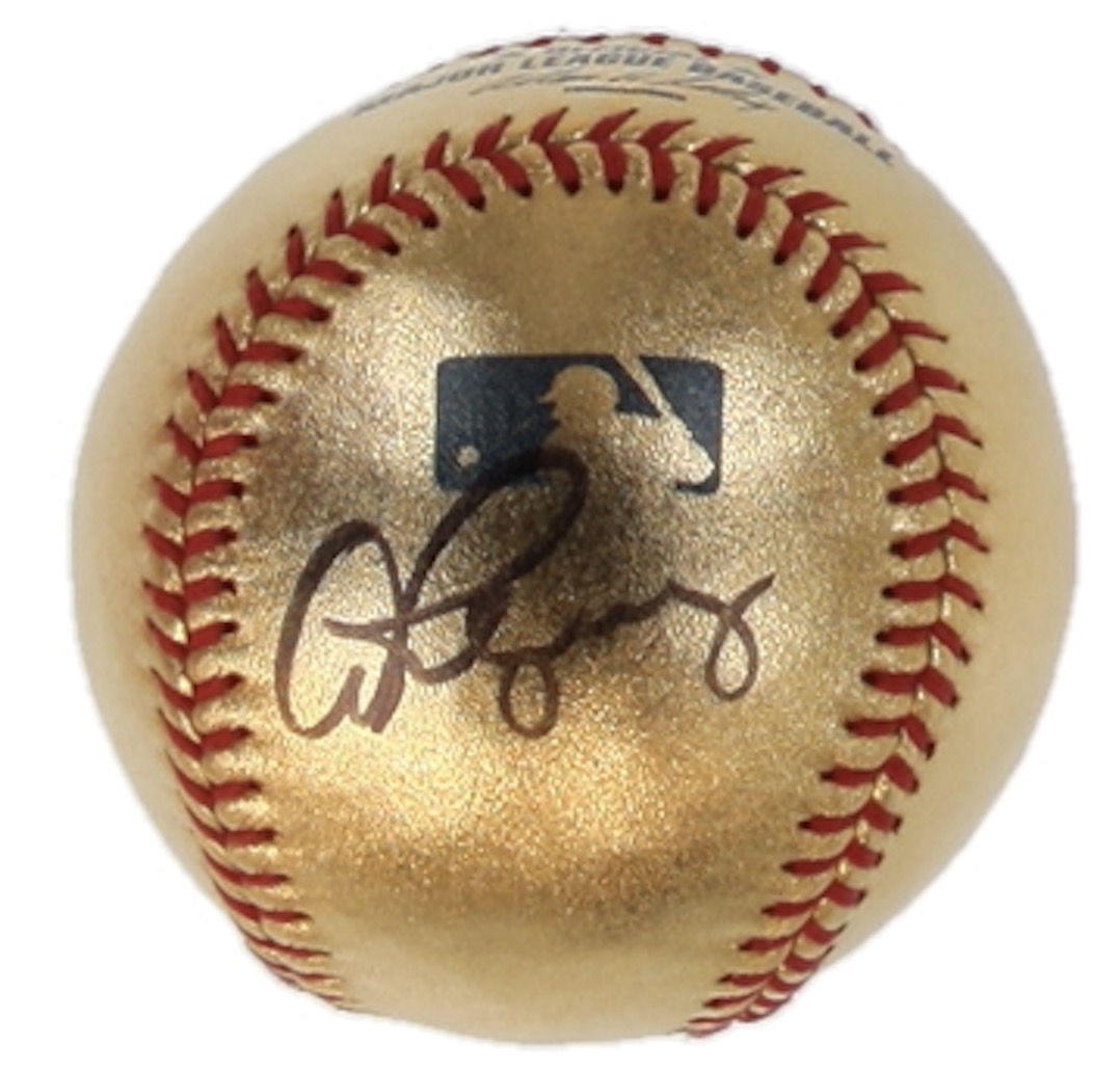 Alex Rodriguez Signed Gold Leather OML Baseball (Beckett) at PristineAuction.com Alex Rodriguez Signed Gold Leather OML Baseball (Beckett) at PristineAuction.com