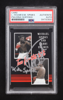 Larry Holmes & Michael Spinks Signed Custom Trading Card (PSA) at PristineAuction.com