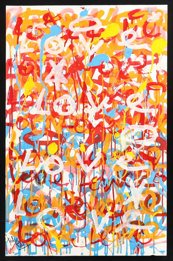 "Conflicting Lines #24" 2021 18x28 Original Painting on Canvas by Tadas Zaicikas | TedyZet (Zaicikas) at PristineAuction.com "Conflicting Lines #24" 2021 18x28 Original Painting on Canvas by Tadas Zaicikas | TedyZet (Zaicikas) at PristineAuction.com