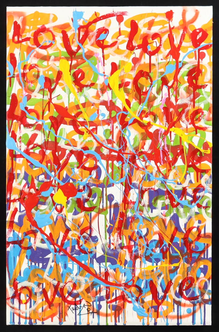 "Conflicting Lines #23" 2021 18x28 Original Painting on Canvas by Tadas Zaicikas | TedyZet (Zaicikas) at PristineAuction.com "Conflicting Lines #23" 2021 18x28 Original Painting on Canvas by Tadas Zaicikas | TedyZet (Zaicikas) at PristineAuction.com