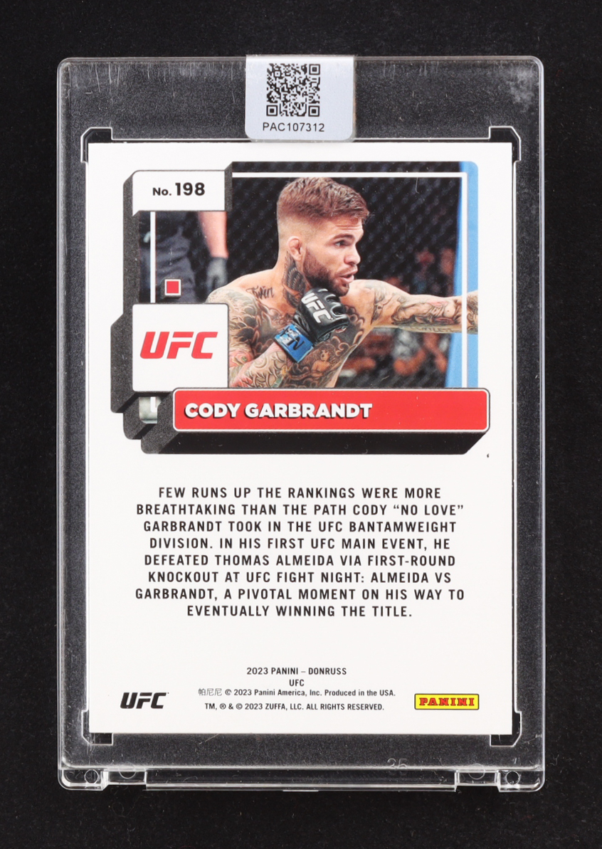 Cody Garbrandt Signed 2023 Donruss UFC #198 (PA) at PristineAuction.com Cody Garbrandt Signed 2023 Donruss UFC #198 (PA) at PristineAuction.com