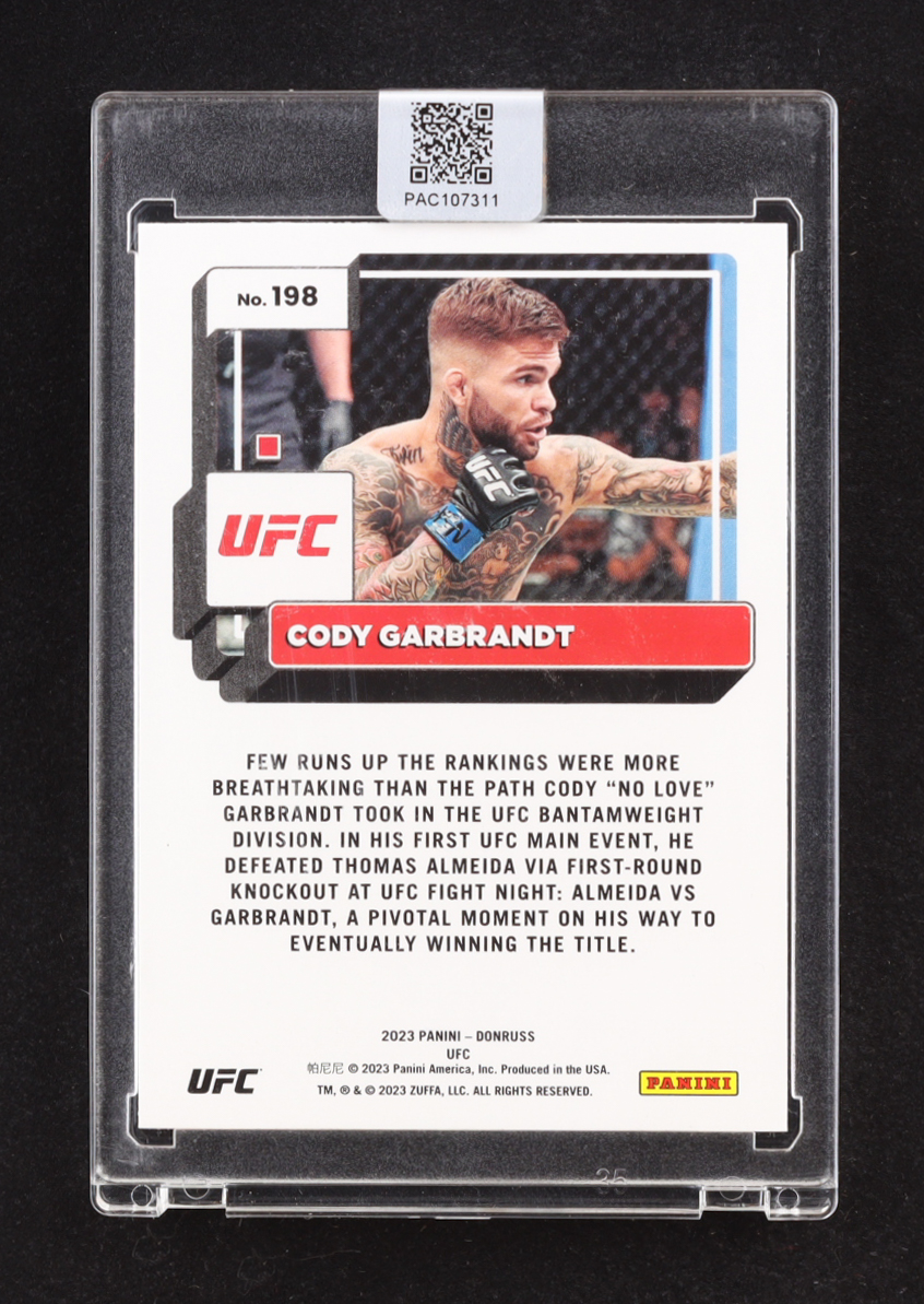 Cody Garbrandt Signed 2023 Donruss UFC #198 (PA) at PristineAuction.com Cody Garbrandt Signed 2023 Donruss UFC #198 (PA) at PristineAuction.com