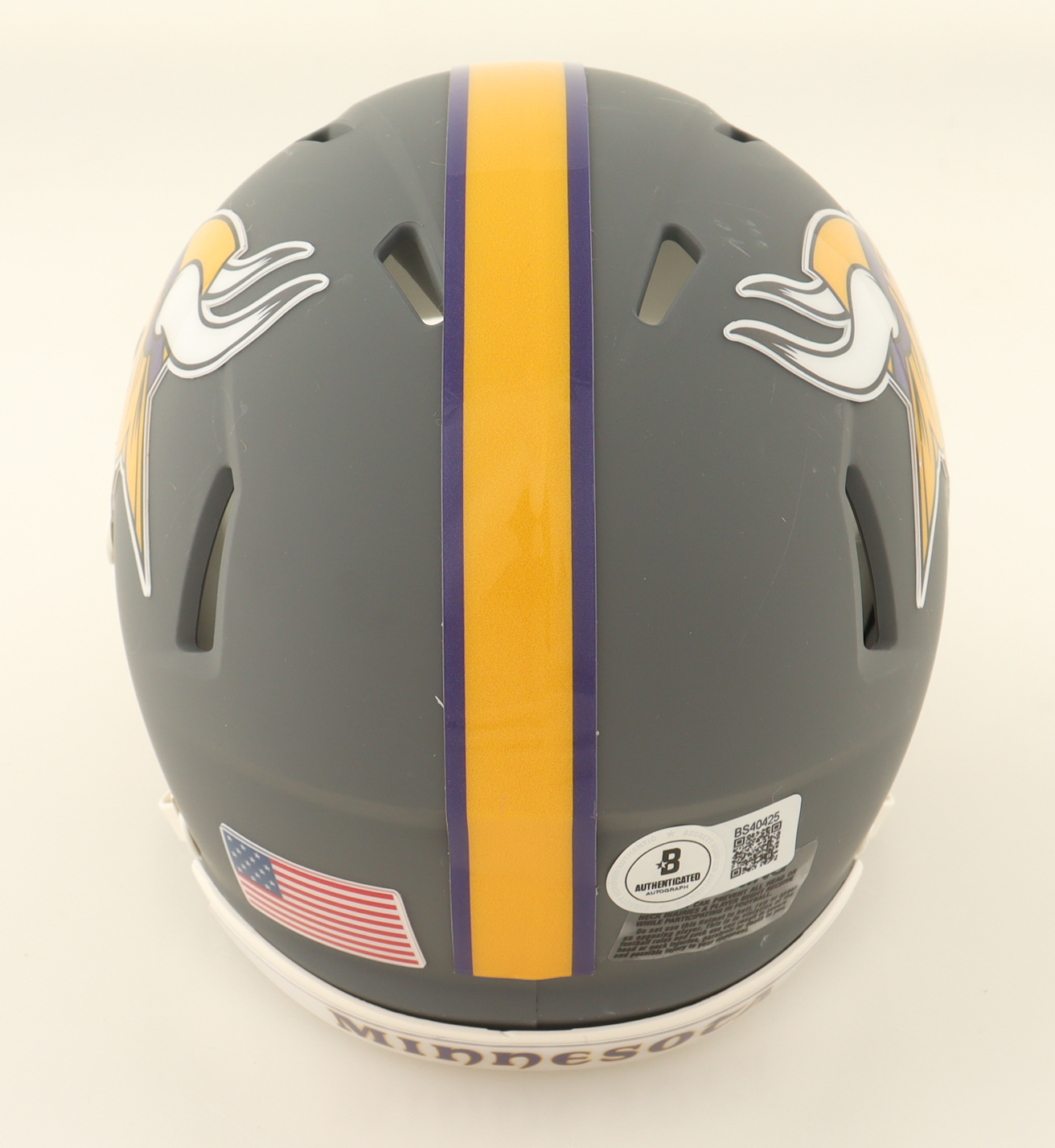 Kevin O'Connell Signed Vikings Slate Alternate Speed Mini Helmet (Beckett) at PristineAuction.com Kevin O'Connell Signed Vikings Slate Alternate Speed Mini Helmet (Beckett) at PristineAuction.com